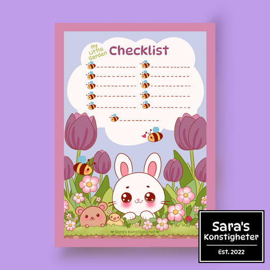 "My Little Garden"  CheckList - Notepad- A6 - 50 Pages