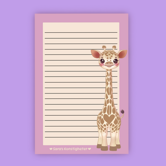 Trendy Giraffe - Notepad - A6 - 24 pages